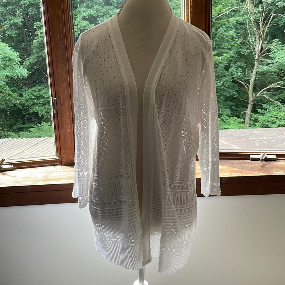 NY Collection Knitted Buttonless Cardigan